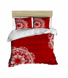 L'essentiel linge de maison Juego de funda nórdica doble Rojo y Blanco con impresión 3D, 200 x 220 cm